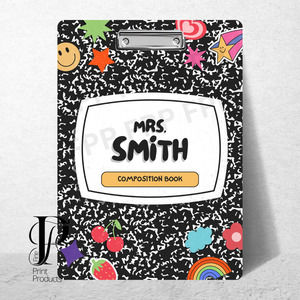 Composition Book Style Clipboard Custom Personalized with your Name